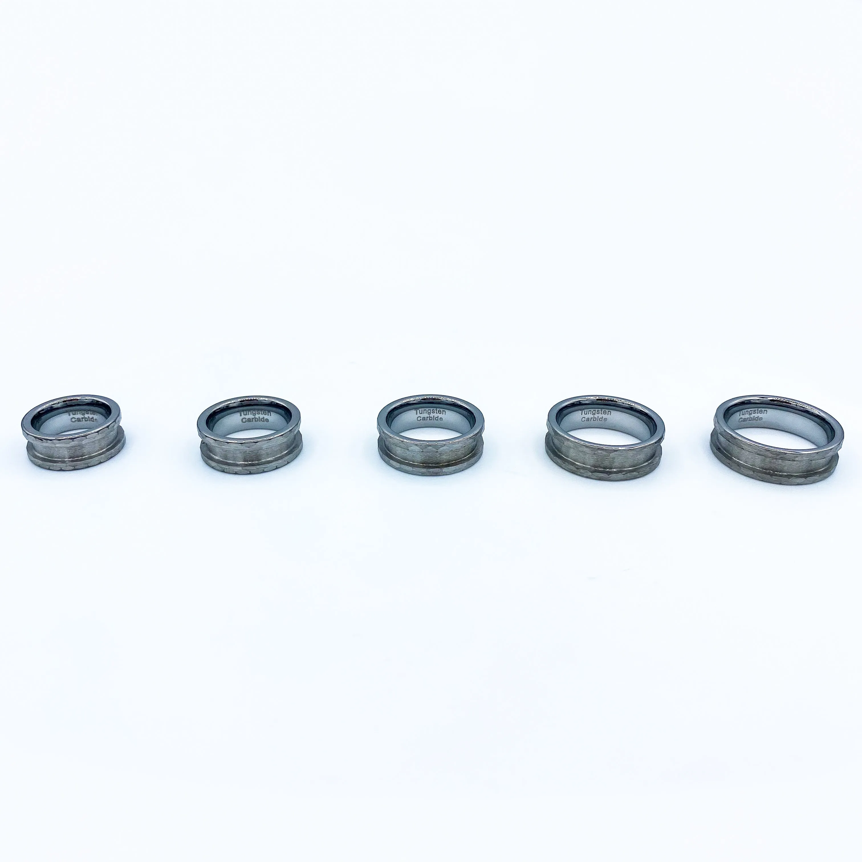 10 Pack - Hammered Tungsten Ring Blank