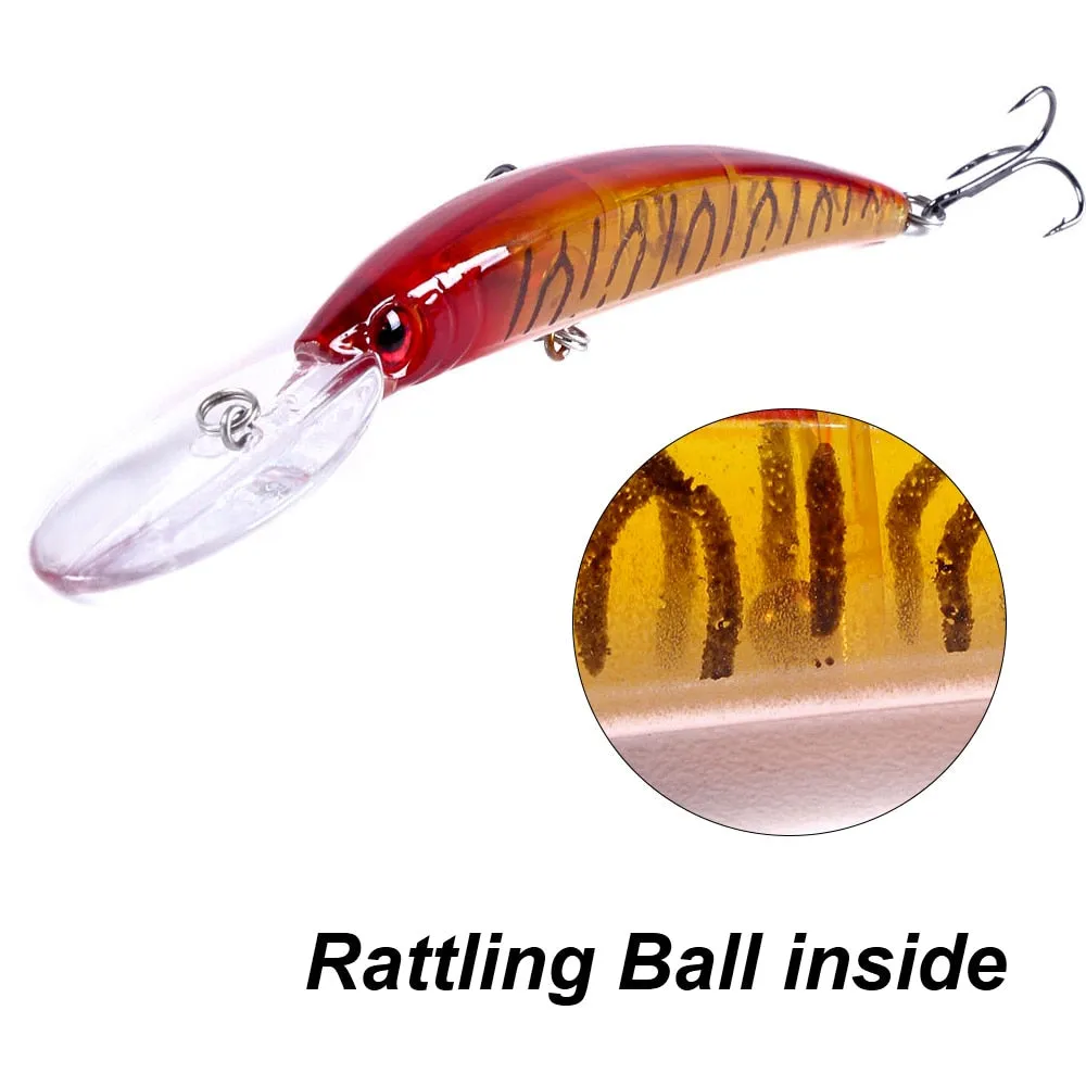 1pcs 15cm 15g  Deep Diving Jerkbait Artificial Hard Bait Fishing Wobblers Minnow Lure for Bass Pike Carp Fishing  Tackle