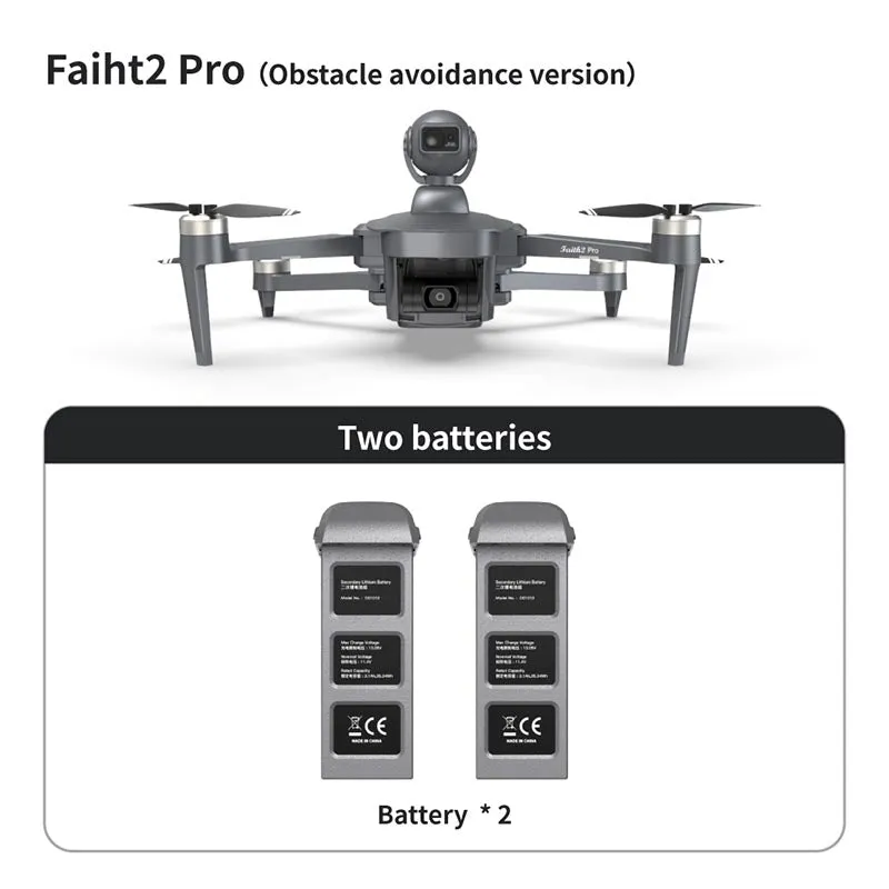 4K Drone Cfly Faith2 PRO 3-Axis Gimbal HD Camera 360° Rotating Radar Obstacle Avoidance 6KM FPV GPS 5G Wifi Quadcopter