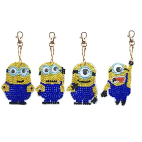 4pcs DIY Diamond Painting Key Chain Full Drill Keyring Women Bag Pendant