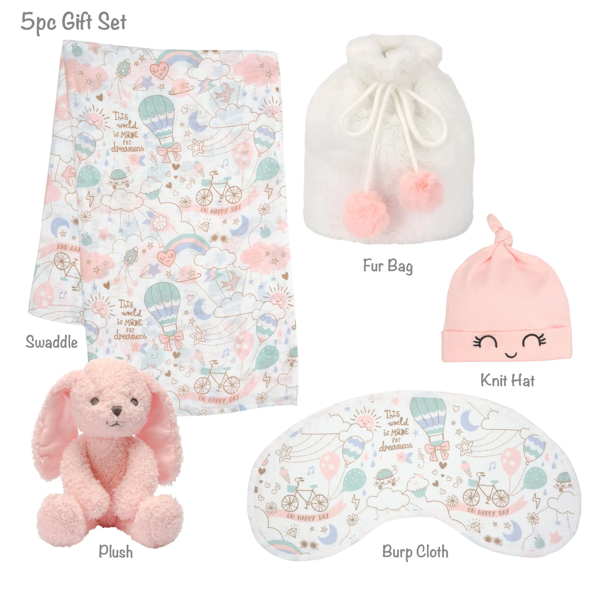 5 Piece Pink Gift Set