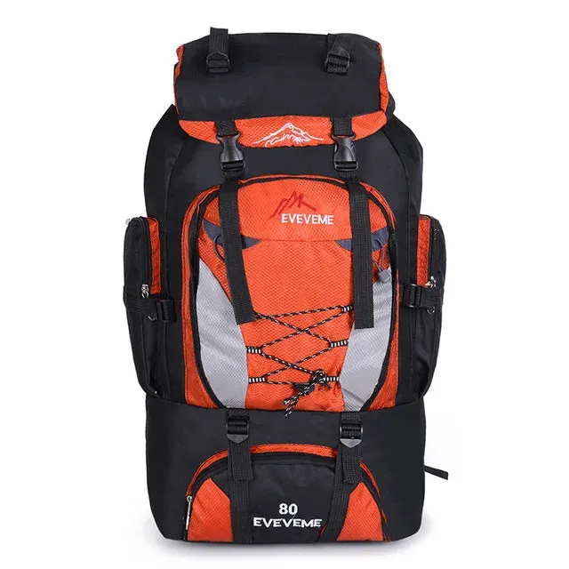 80L Large Hiking Mountaineering Backpack Climbing Hiking Backpack Camping Backpack Sport Outdoor Rucksack Bag