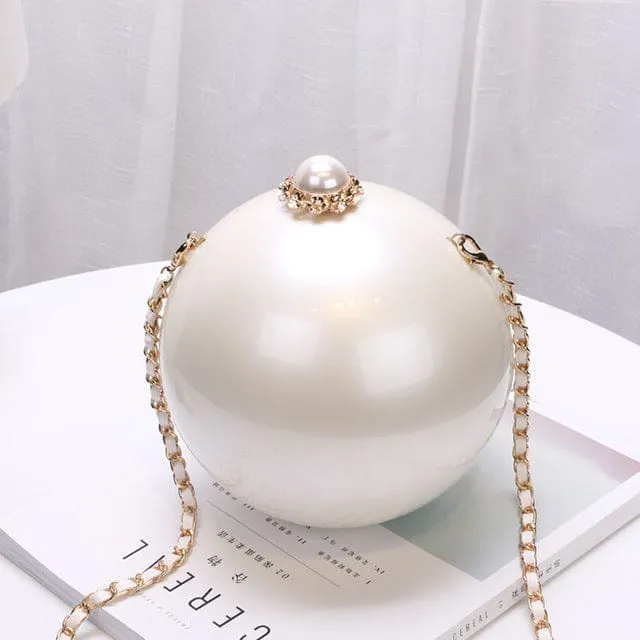 ABS Round Ball Shoulder Evening Clutch Purse