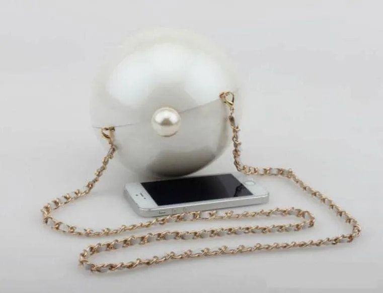 ABS Round Ball Shoulder Evening Clutch Purse