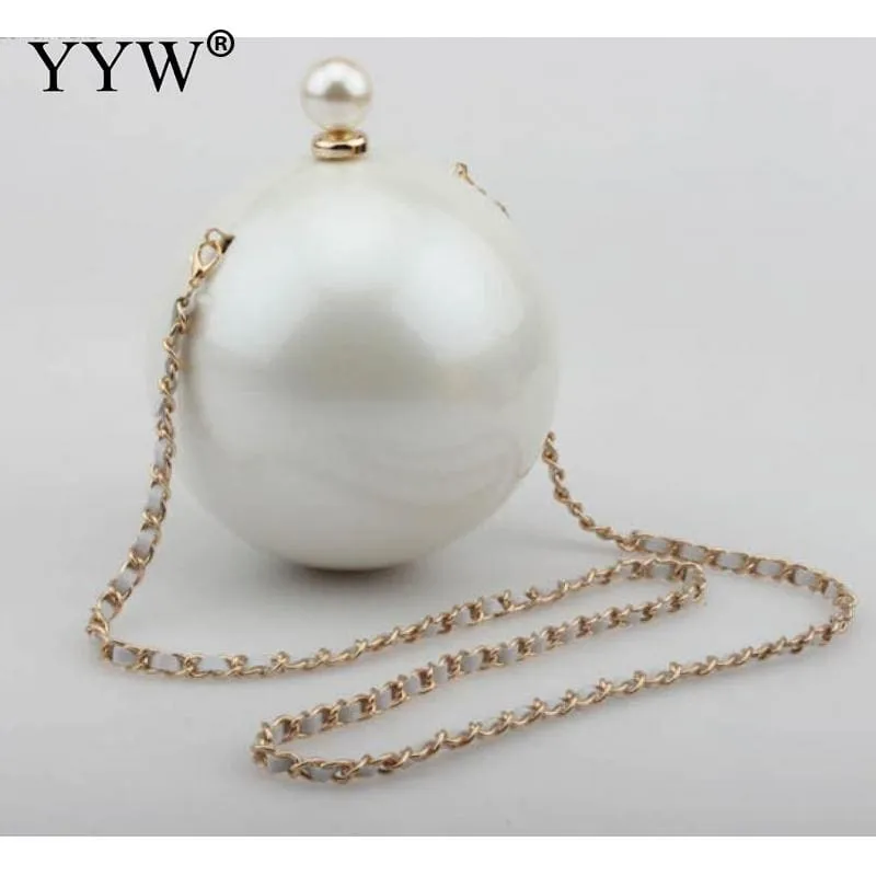 ABS Round Ball Shoulder Evening Clutch Purse