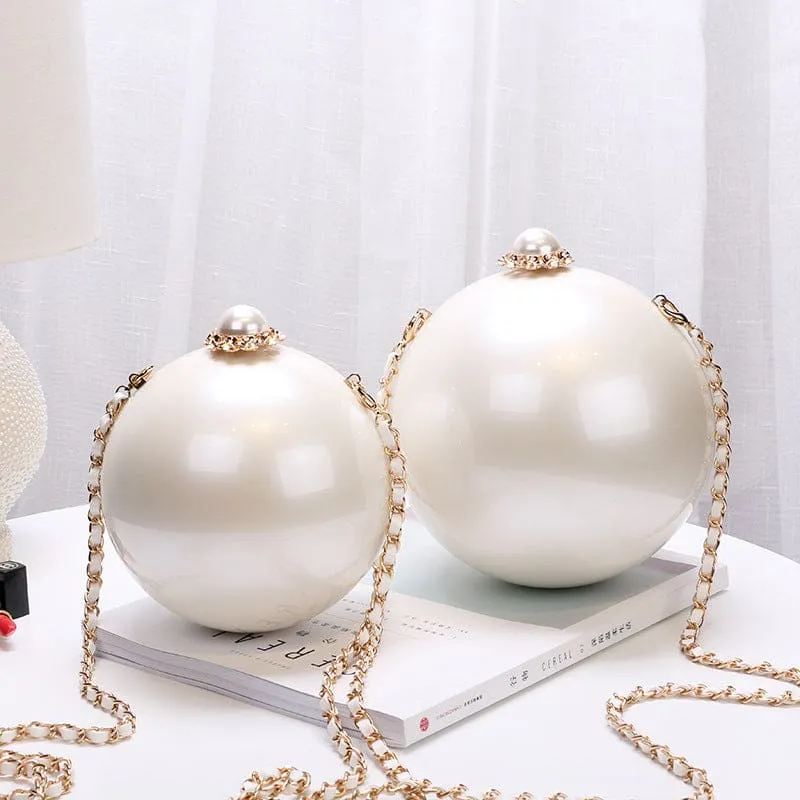 ABS Round Ball Shoulder Evening Clutch Purse