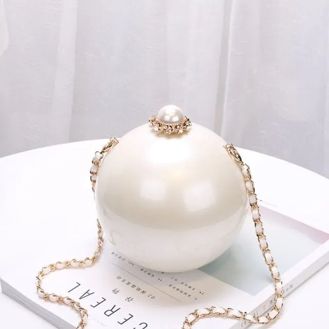 ABS Round Ball Shoulder Evening Clutch Purse