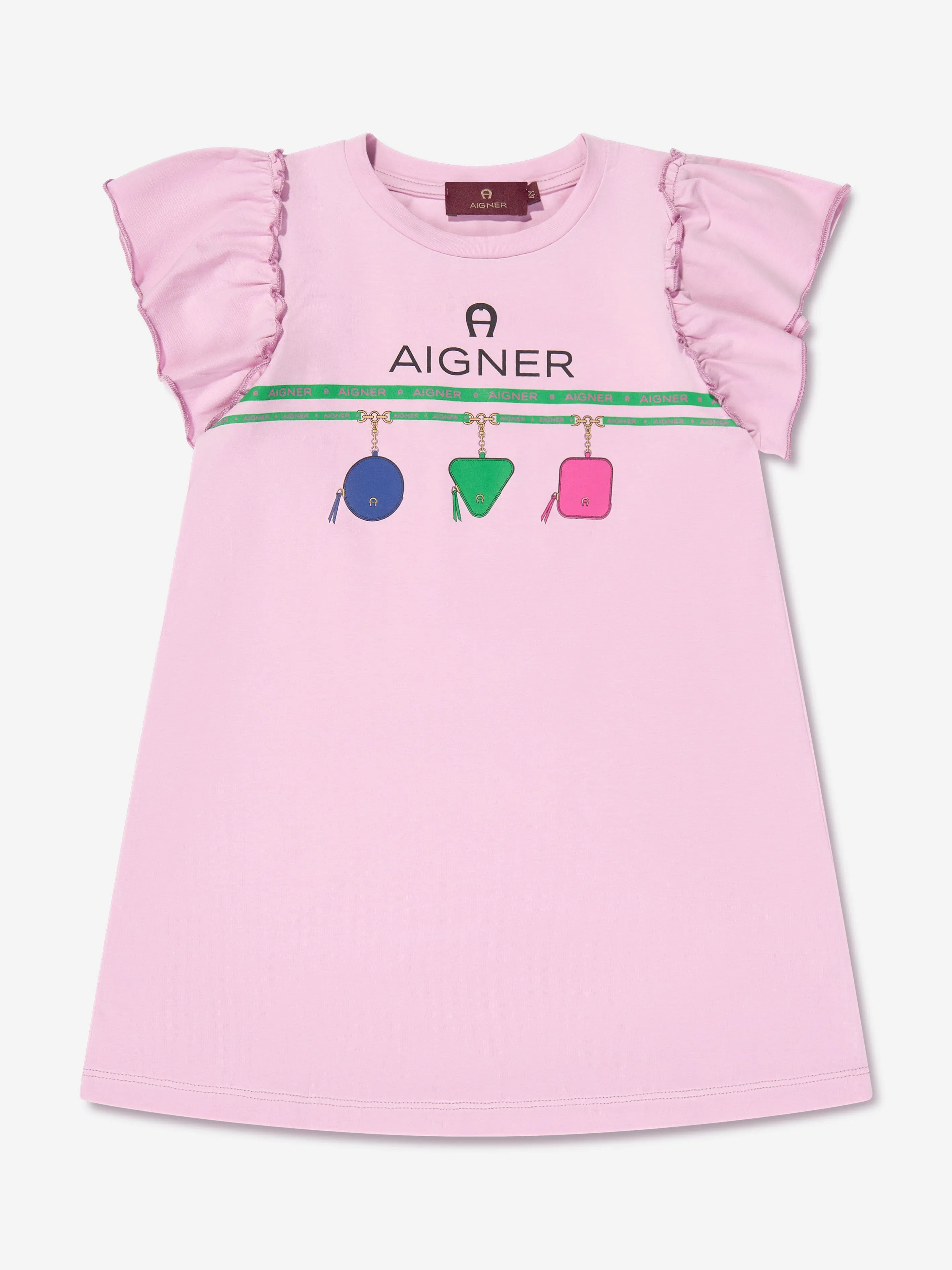 Aigner Girls Logo T-Shirt Dress in Pink