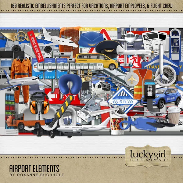 Airport Elements Digital Scrapbook Kit