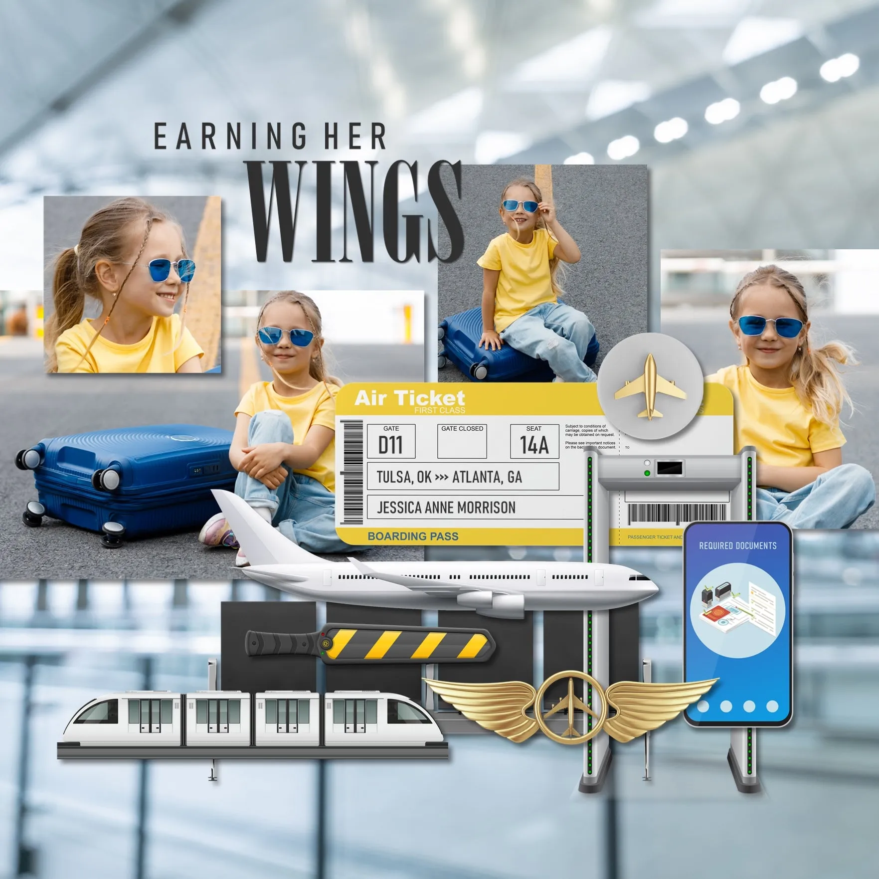 Airport Elements Digital Scrapbook Kit