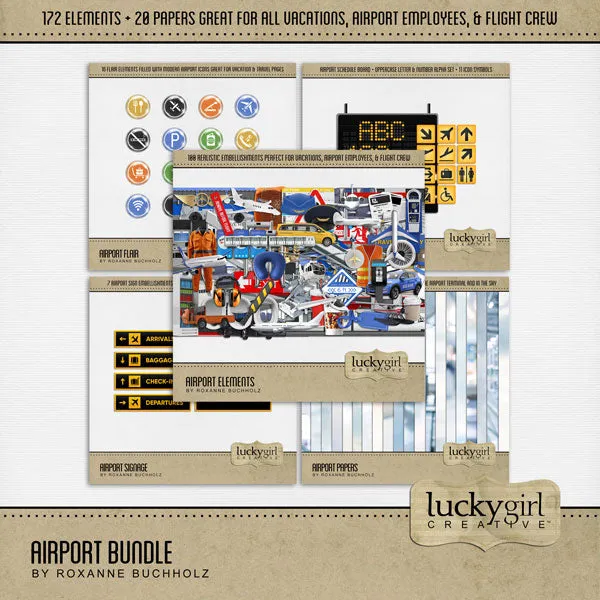 Airport Elements Digital Scrapbook Kit