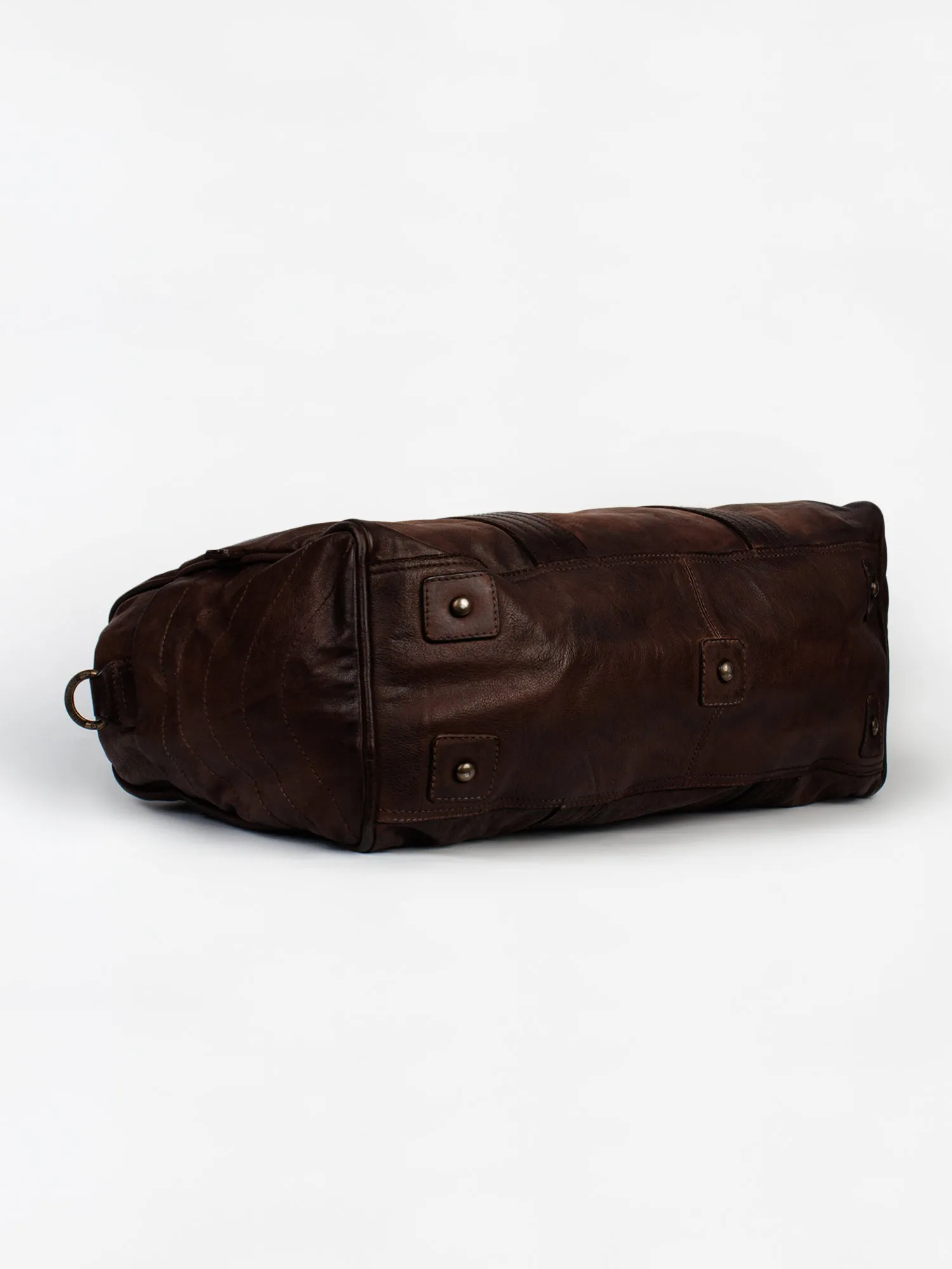 Alexander: Travel Weekender Bag With Brown Washed Effect