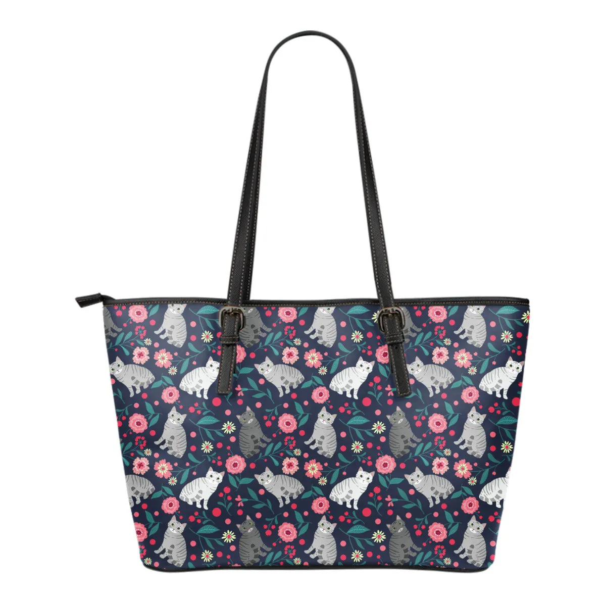 American Shorthair Cat Flower Tote Bag