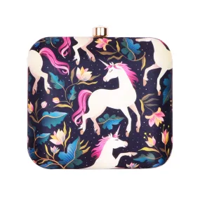 Artklim Women's Unicorn Clutch Bag with Detachable Sling (Multicolour)