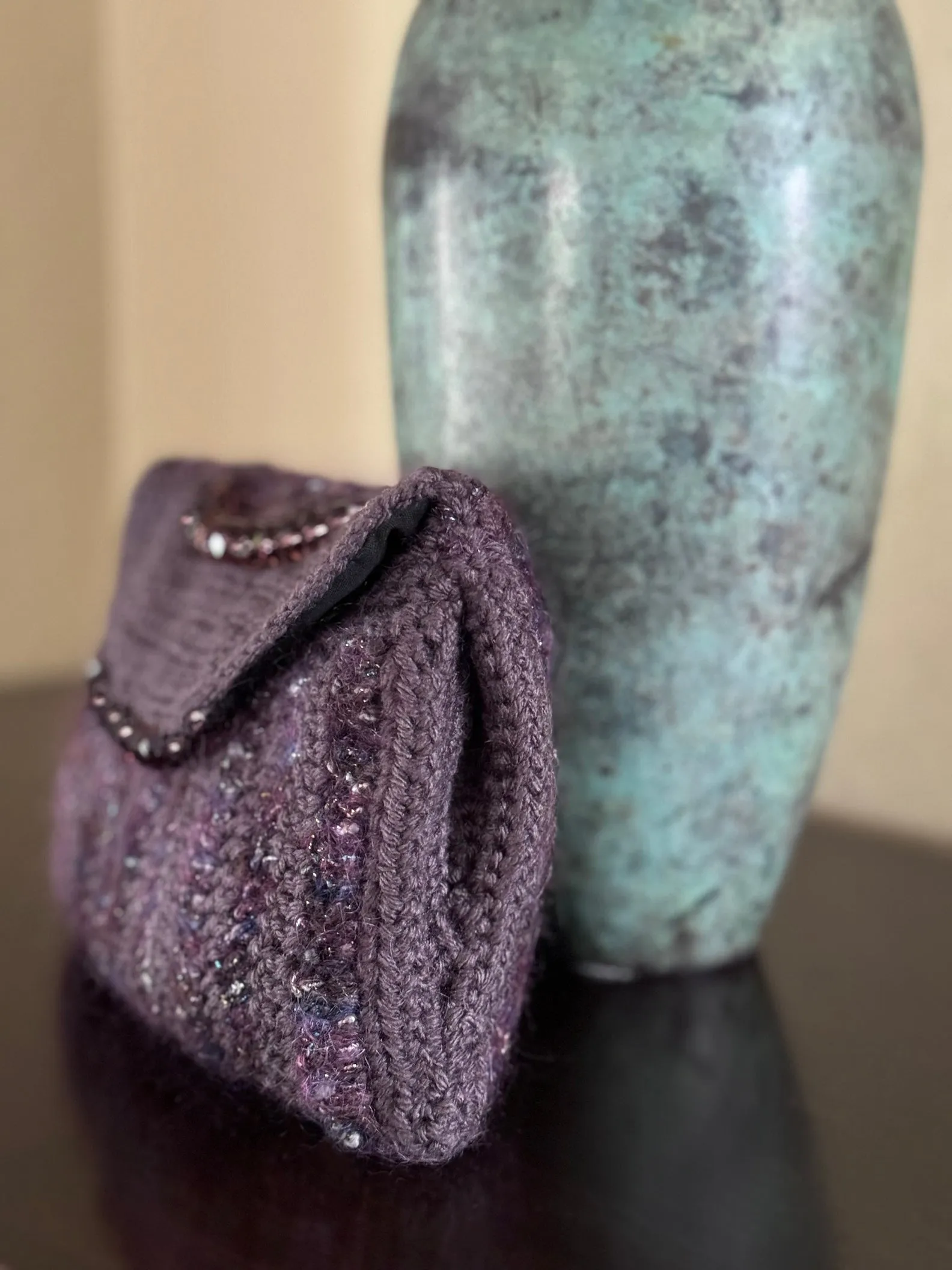 Aubergine - Vintage Crochet Bag