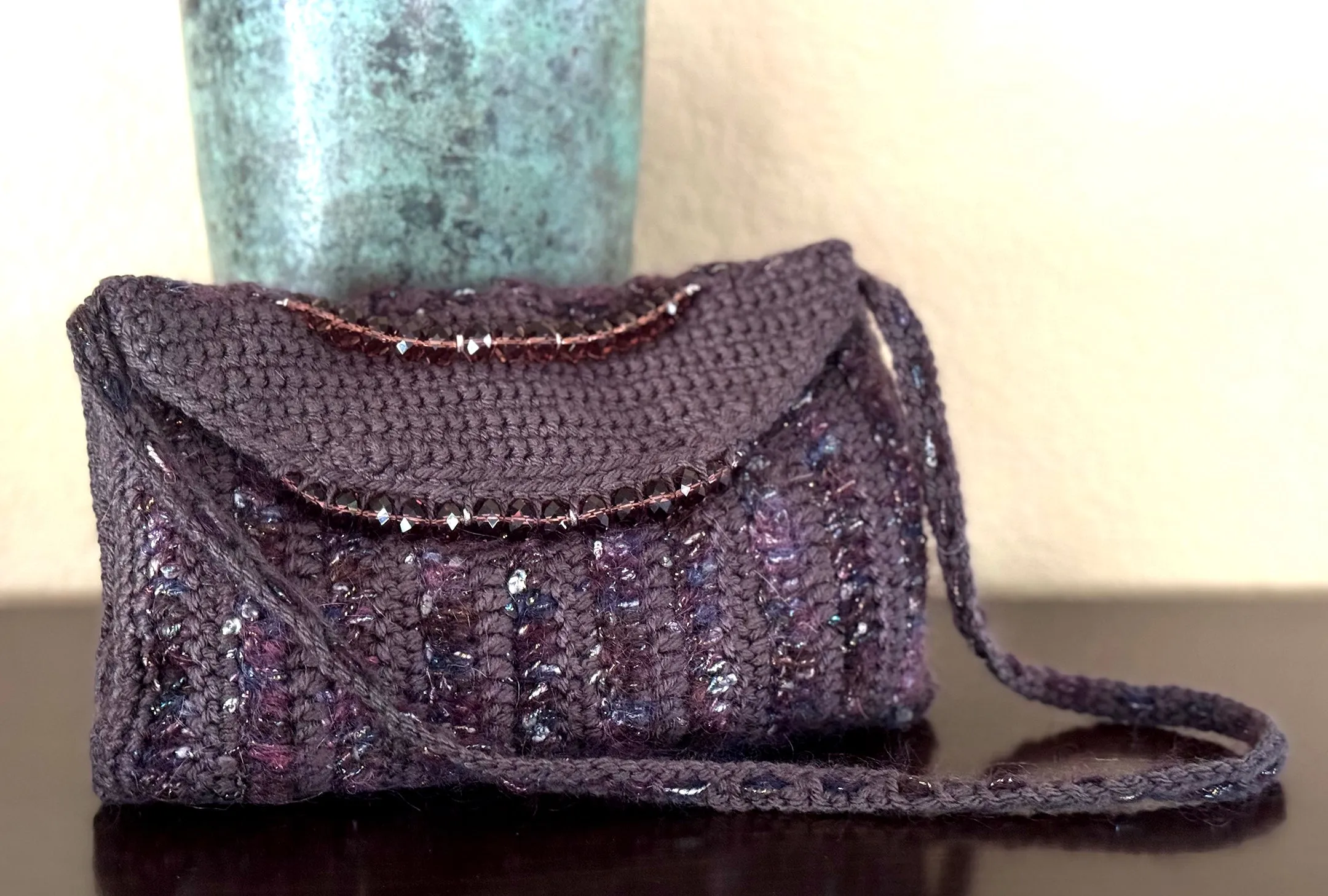 Aubergine - Vintage Crochet Bag