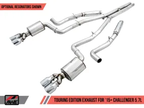 AWE Tuning 2017  Challenger 5.7L Touring Edition Exhaust - Non-Resonated - Chrome Silver Quad Tips