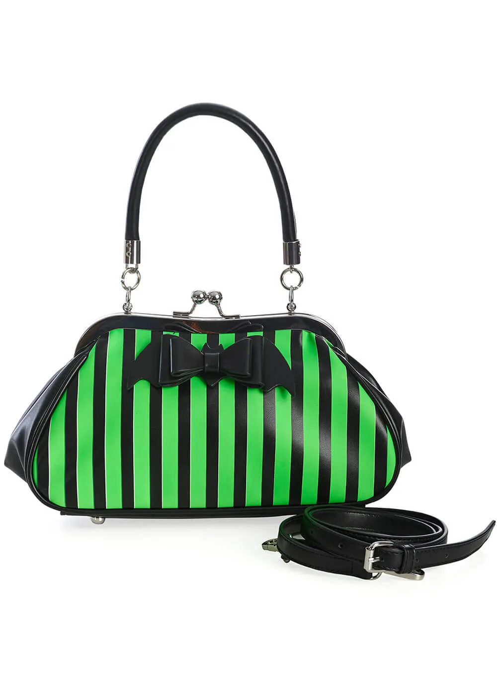 Banned Night of Mystery Stripe Bag Green