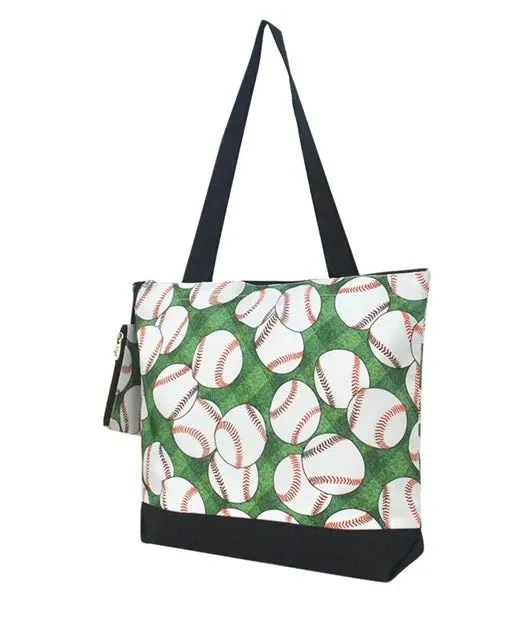 Baseball Zippered Tote Bag