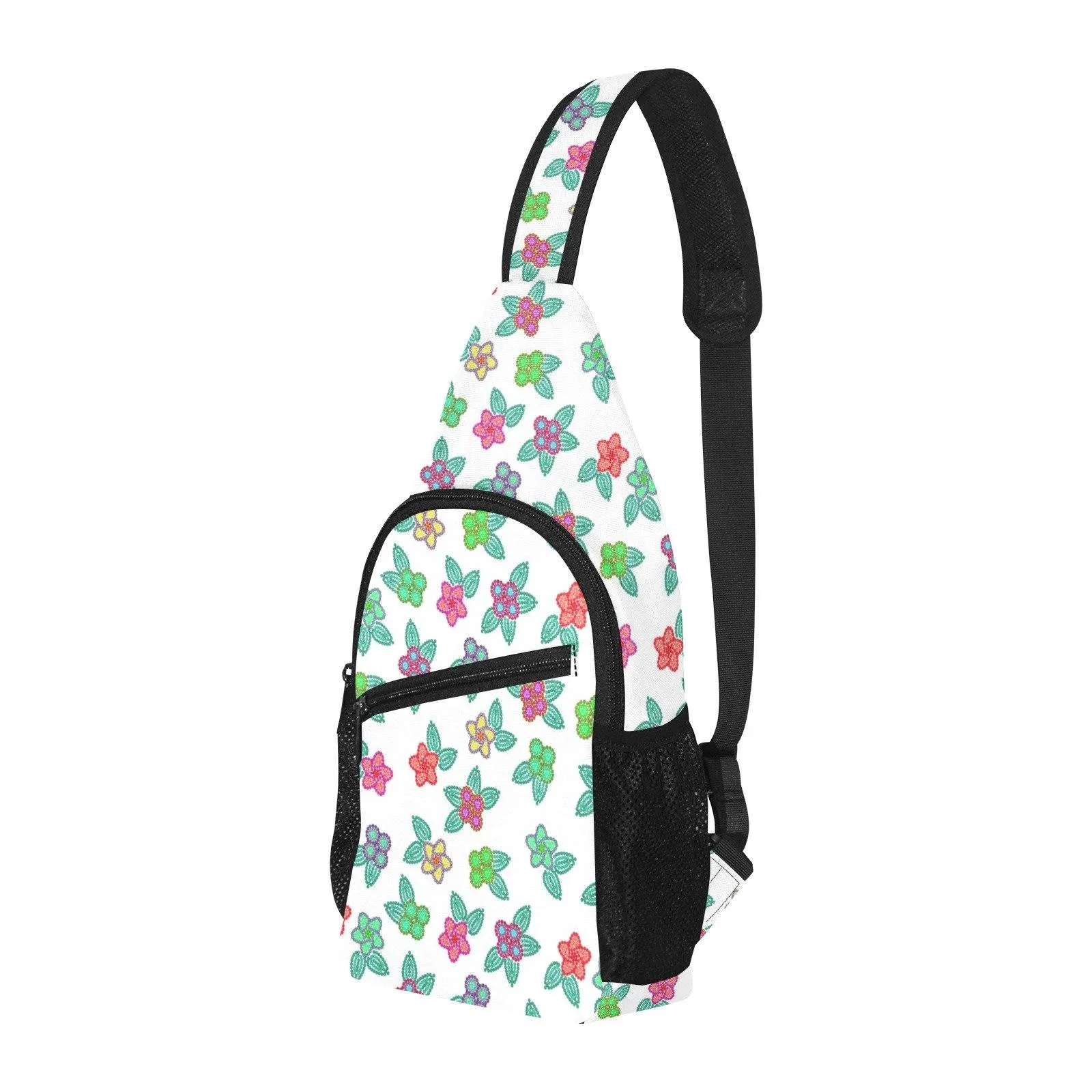 Berry Flowers White Chest Bag