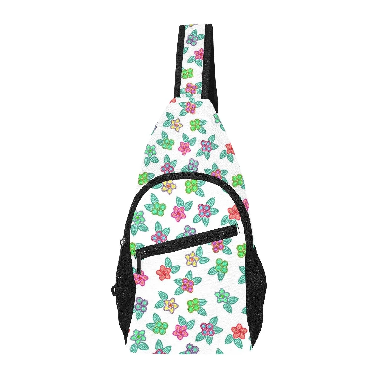 Berry Flowers White Chest Bag