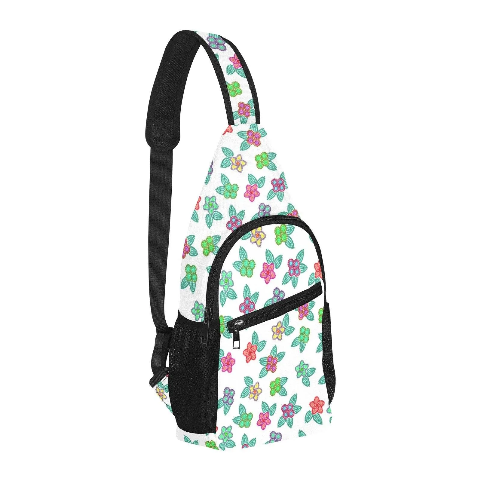 Berry Flowers White Chest Bag