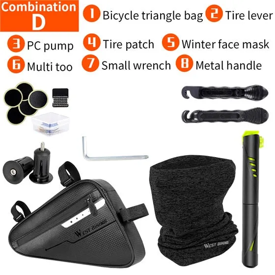 Bicycle Tools Kit Include Bike Pump Bag Tools Outdoor Cycling Equipment