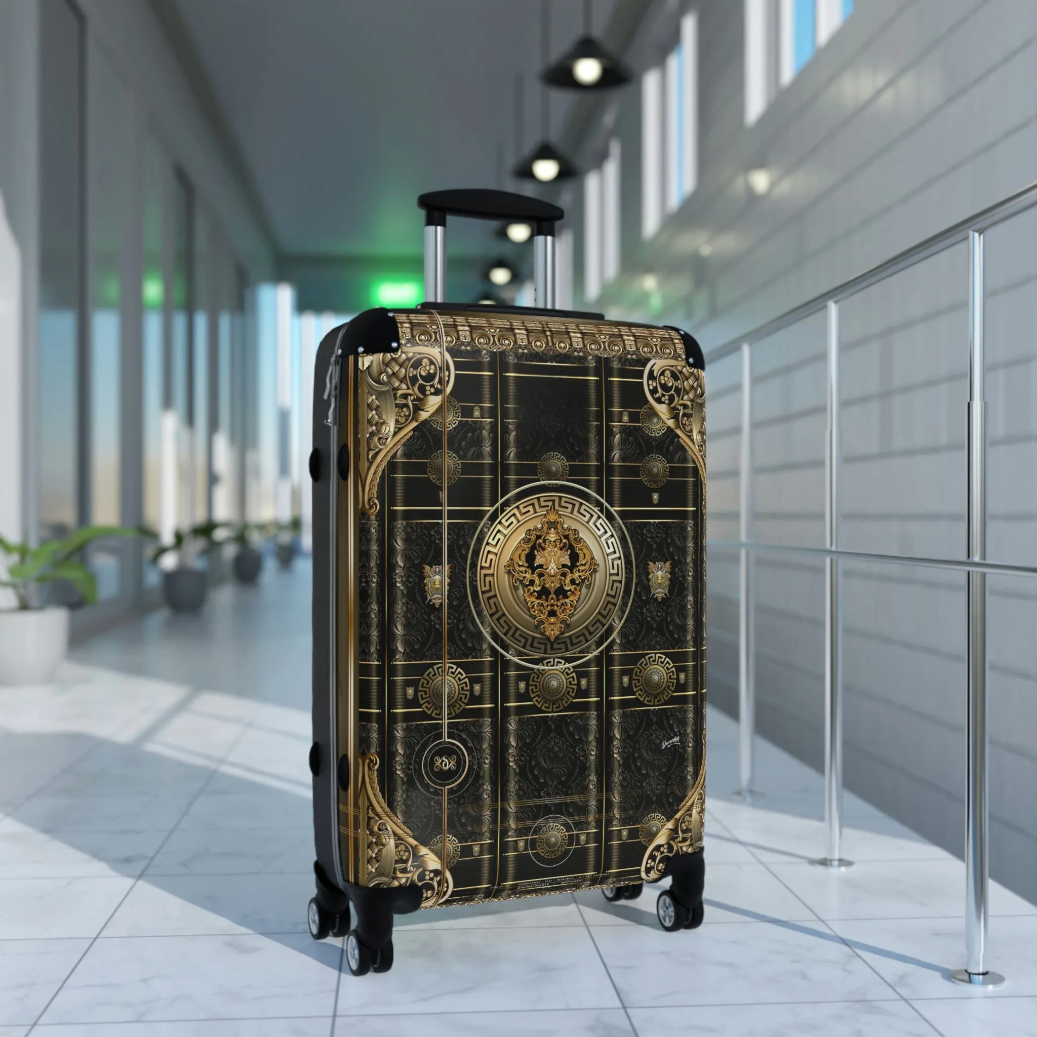 Black Beauty Suitcase 3 Sizes Carry-on Suitcase Baroque Travel Luggage Hard Shell Suitcase | 100356