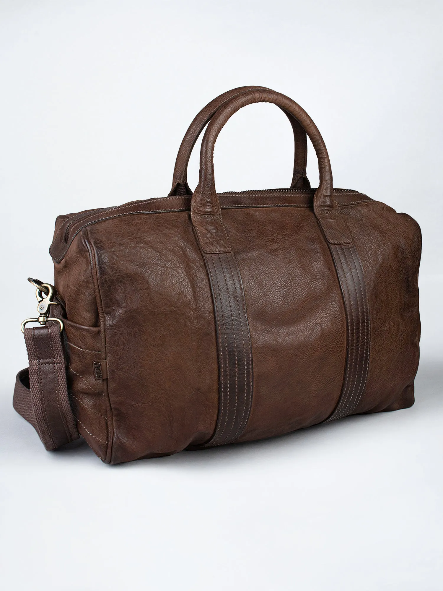 Black Leather Weekender Bag