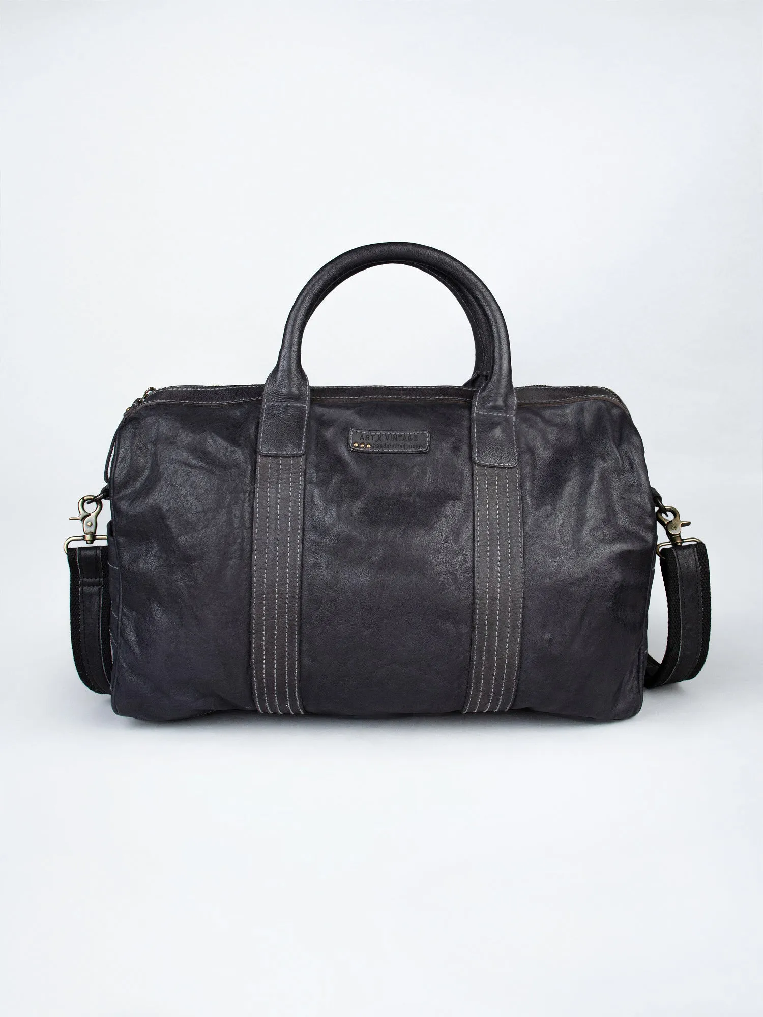 Black Leather Weekender Bag