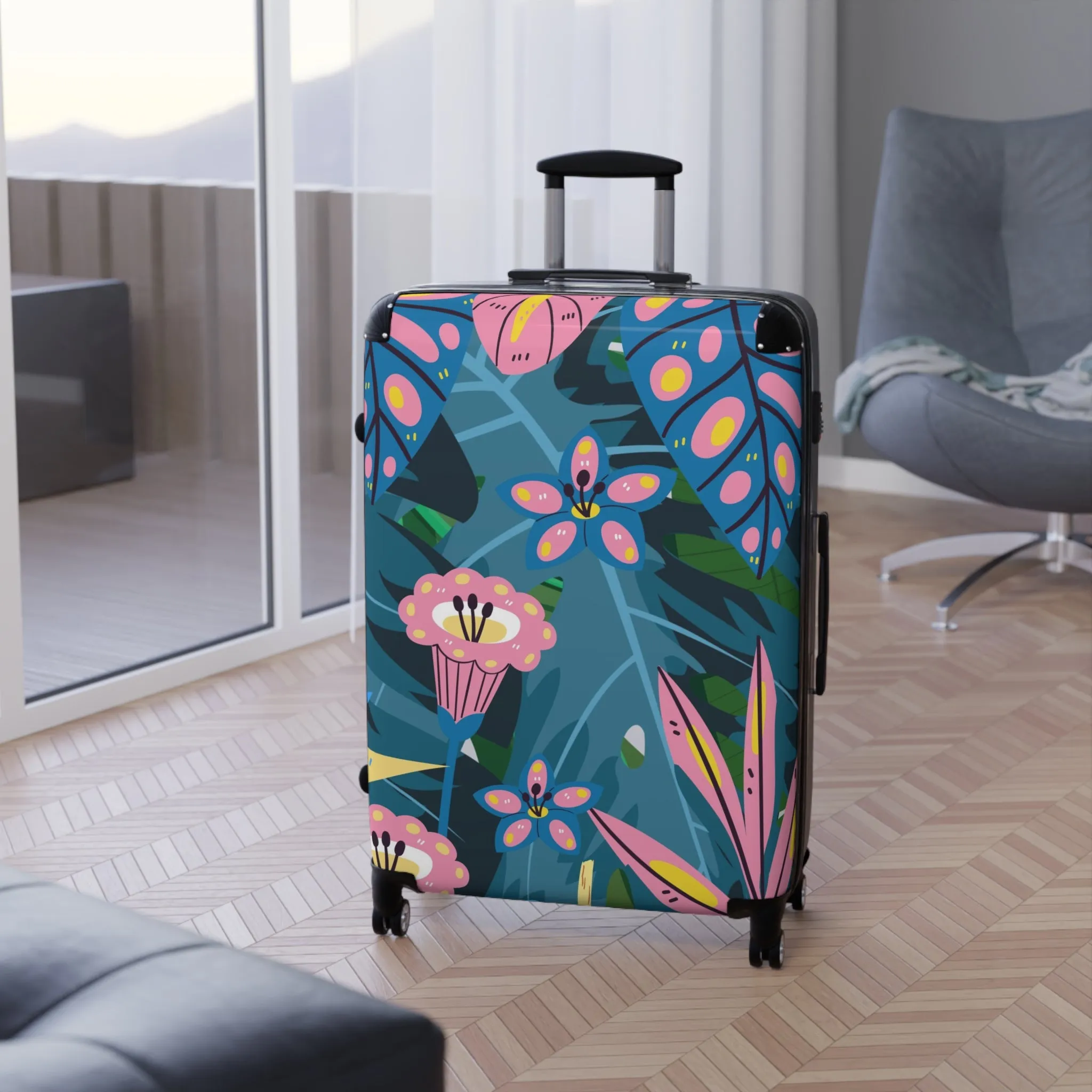 Boho Bliss Jungle Suitcase, Tropical Designer Suitcase