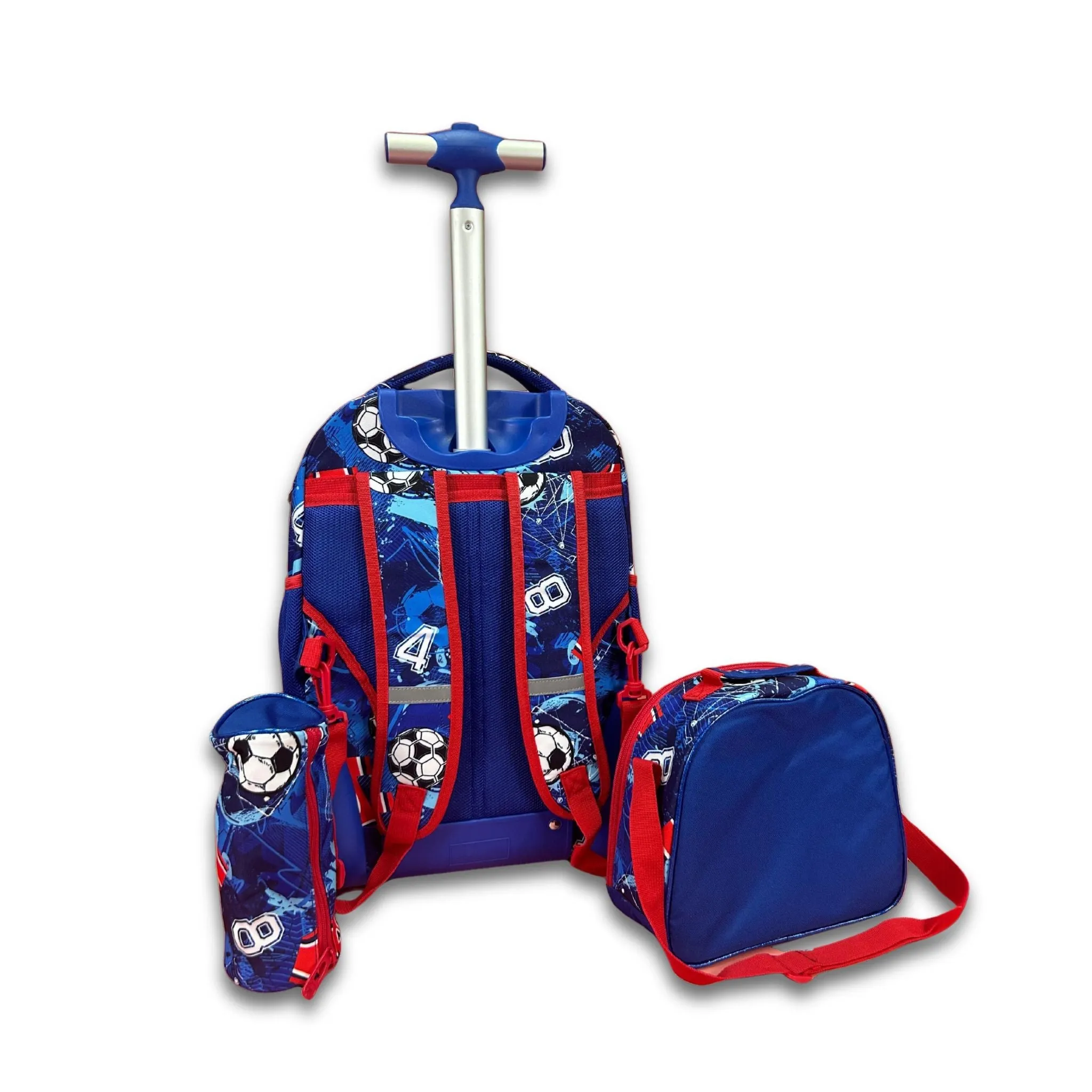 Boys Football 3-Piece Trolley Backpack Set