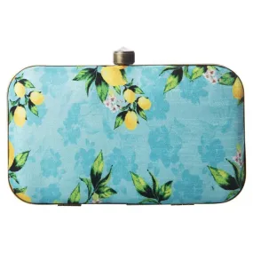 Branded Blue Designer Women's Clutch Purse with Chain