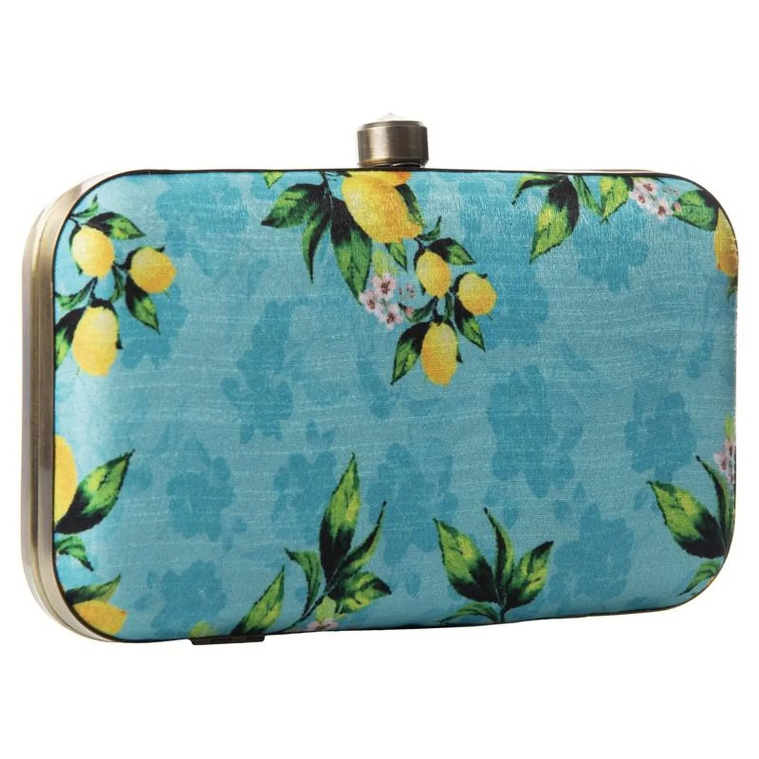 Branded Blue Designer Women's Clutch Purse with Chain