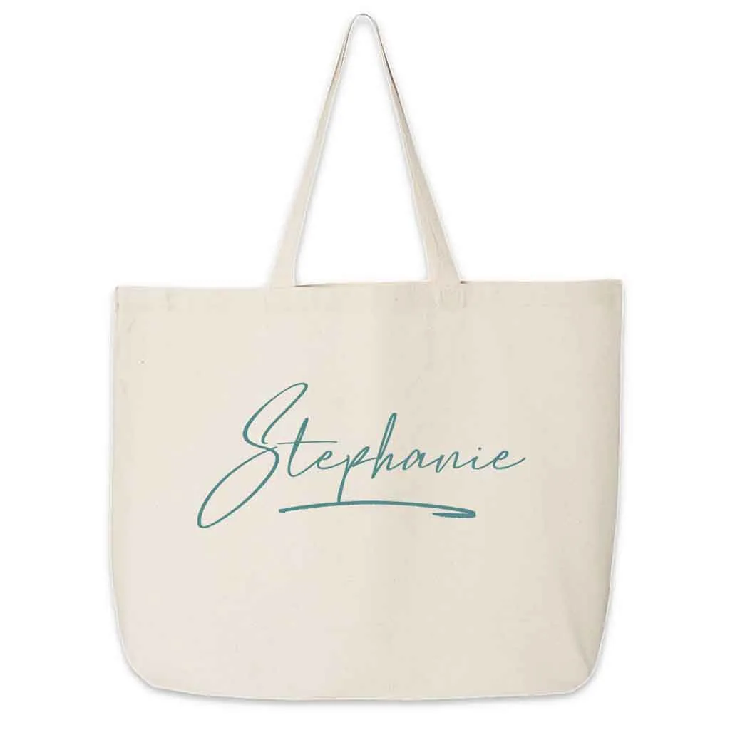 Bridal Party Canvas Tote Personalized with a Stylized Name