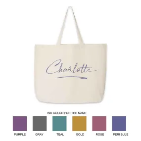 Bridal Party Canvas Tote Personalized with a Stylized Name