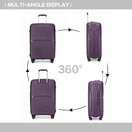 British Traveller 28" Purple Spinner Hard Shell PP Suitcase with TSA Lock