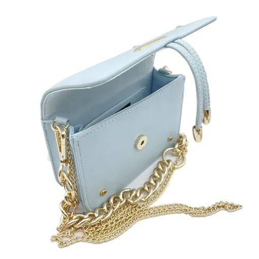 Caroline Alberta Chunky Chain Bag - Blue