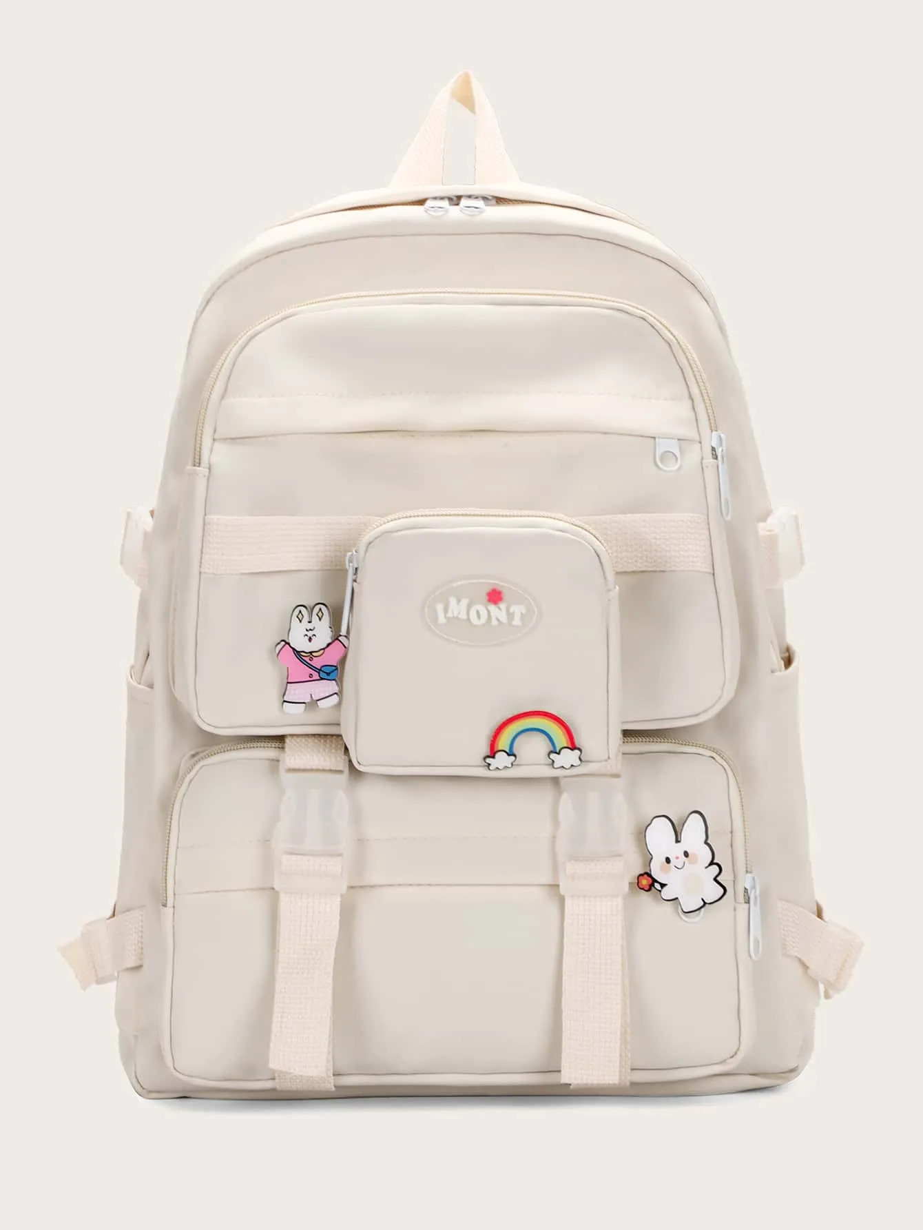 Cartoon Decor Pocket Front Backpack