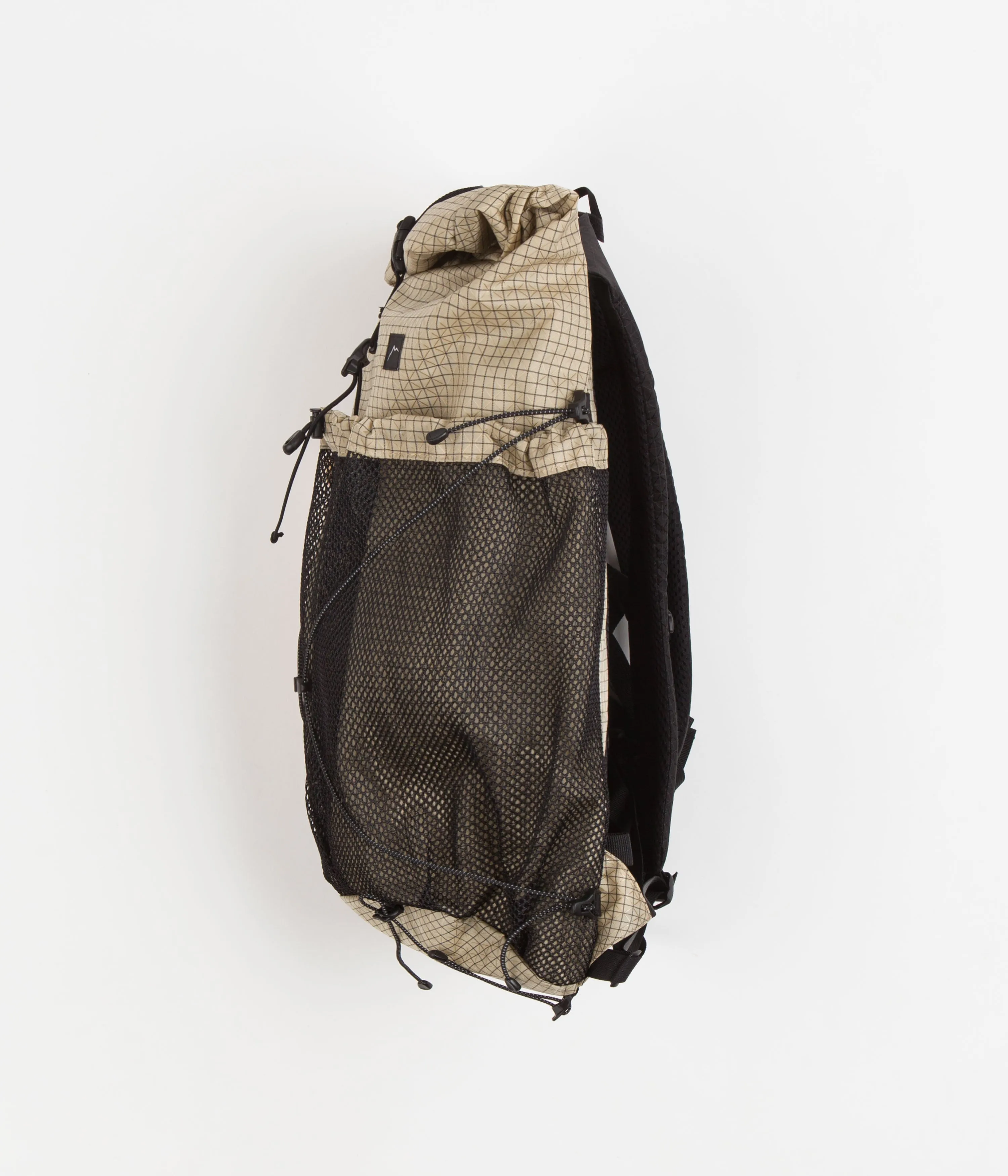 Cayl Gaya Roll Top B-Grid Mesh Backpack - Beige