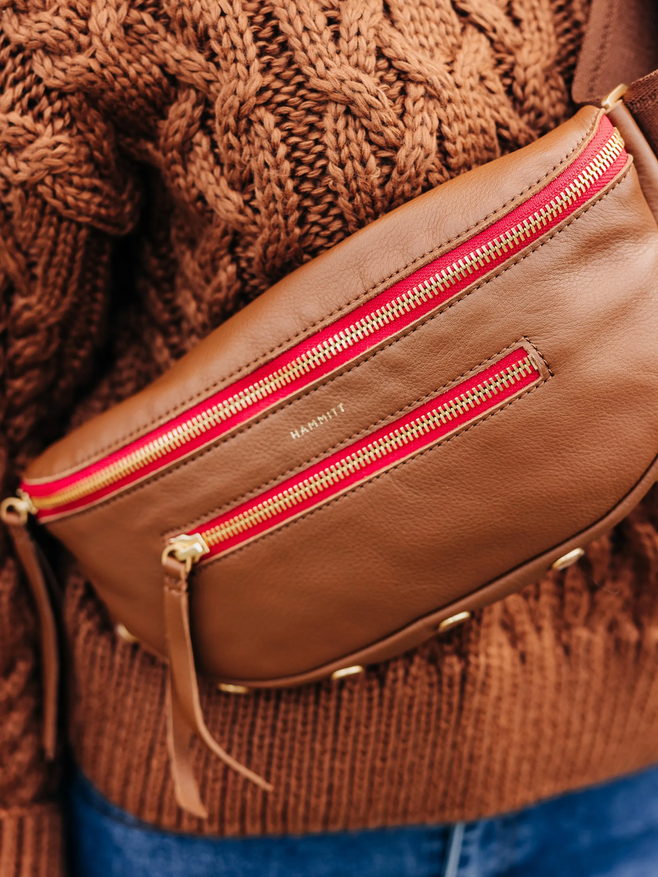 Charles Mahogany Pebble Crossbody