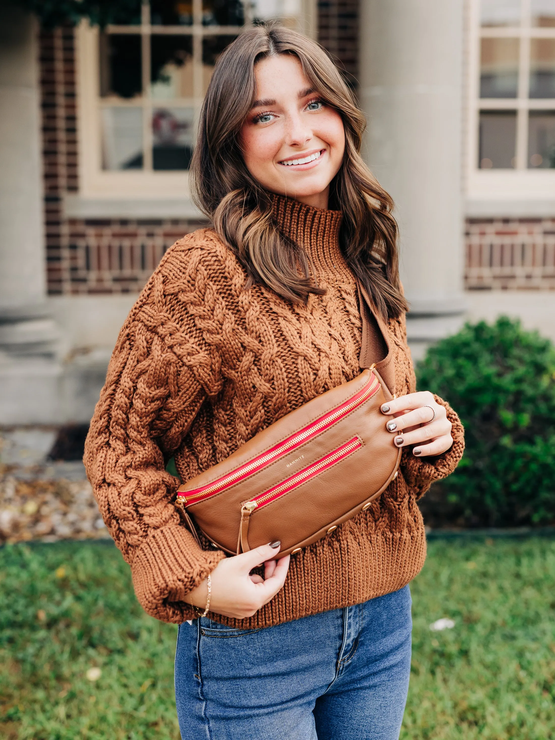 Charles Mahogany Pebble Crossbody