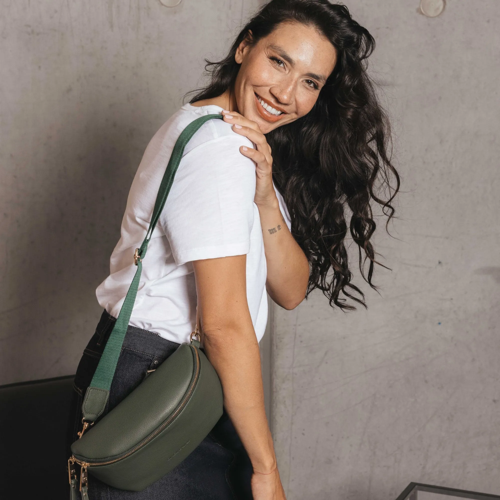 Chelsea Dark Olive Crossbody 'Sling' Bag