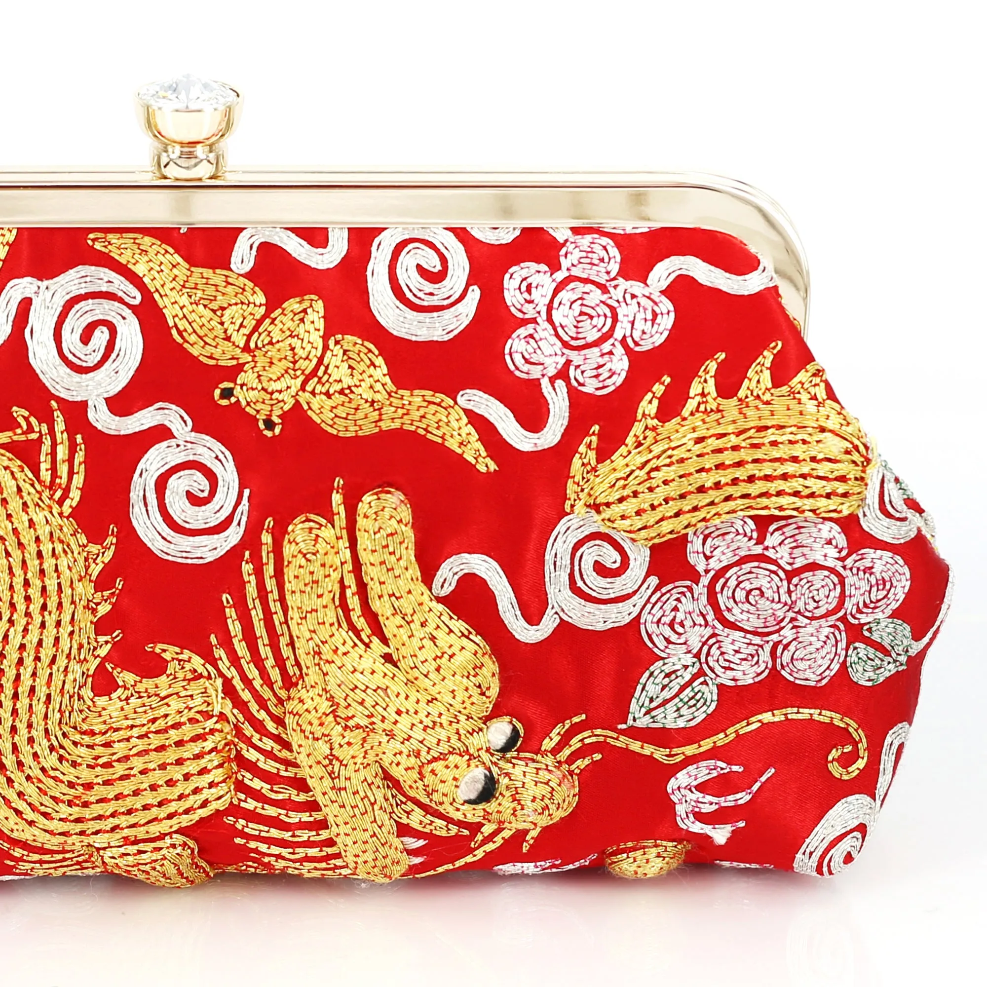 Chinese Kwan Kwa Clutch - Dragon & Phoenix 【裙褂手袋-龍鳳】