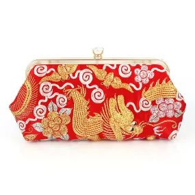 Chinese Kwan Kwa Clutch - Dragon & Phoenix 【裙褂手袋-龍鳳】