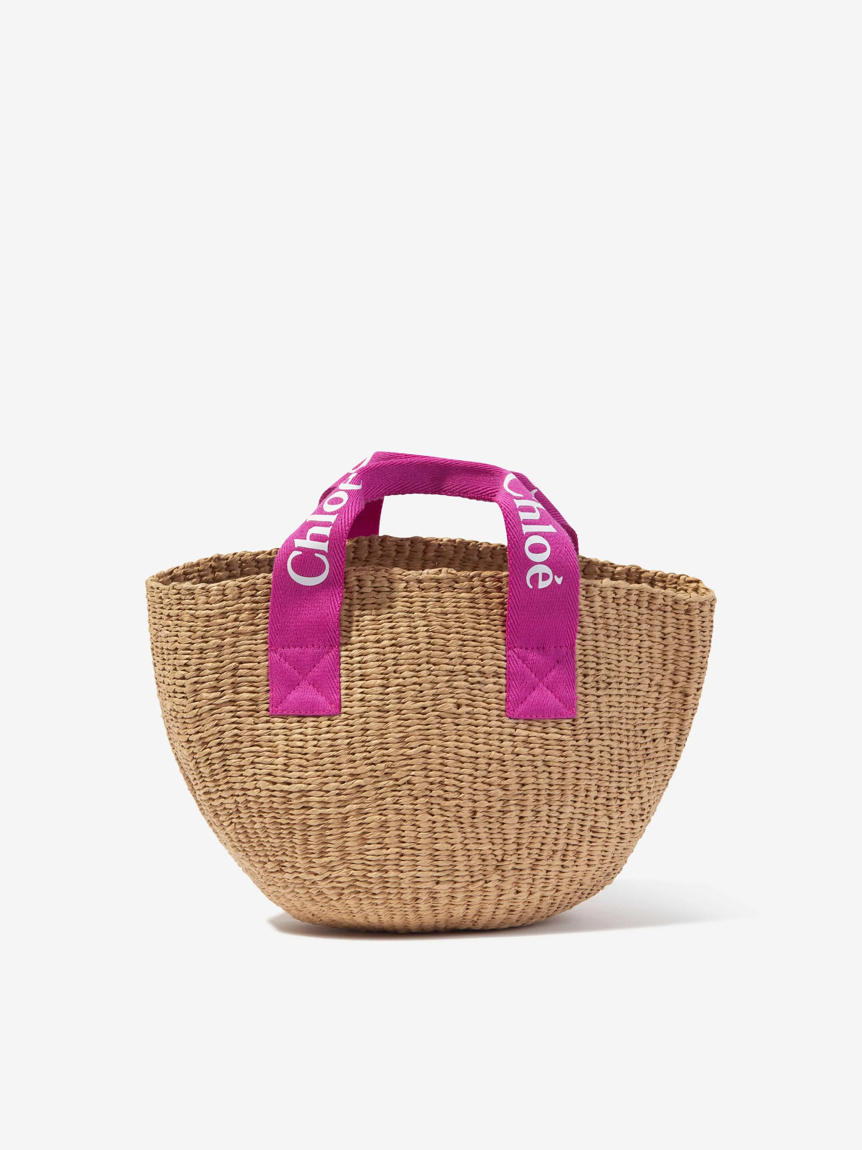 Chloé Girls Straw Tote Bag in Beige (33cm)