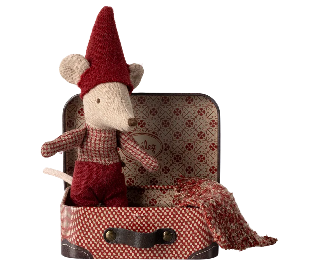 Christmas Mouse - Baby in Suitcase