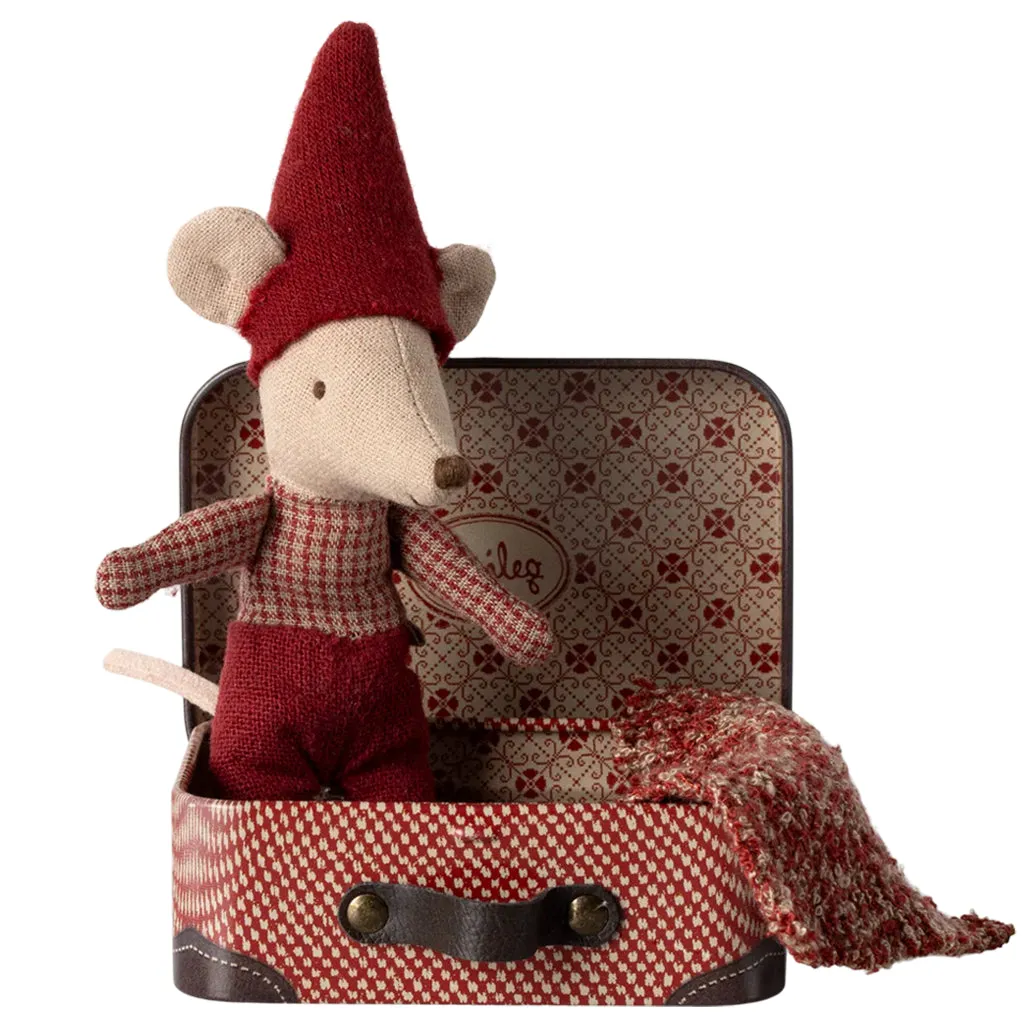 Christmas Mouse in Suitcase