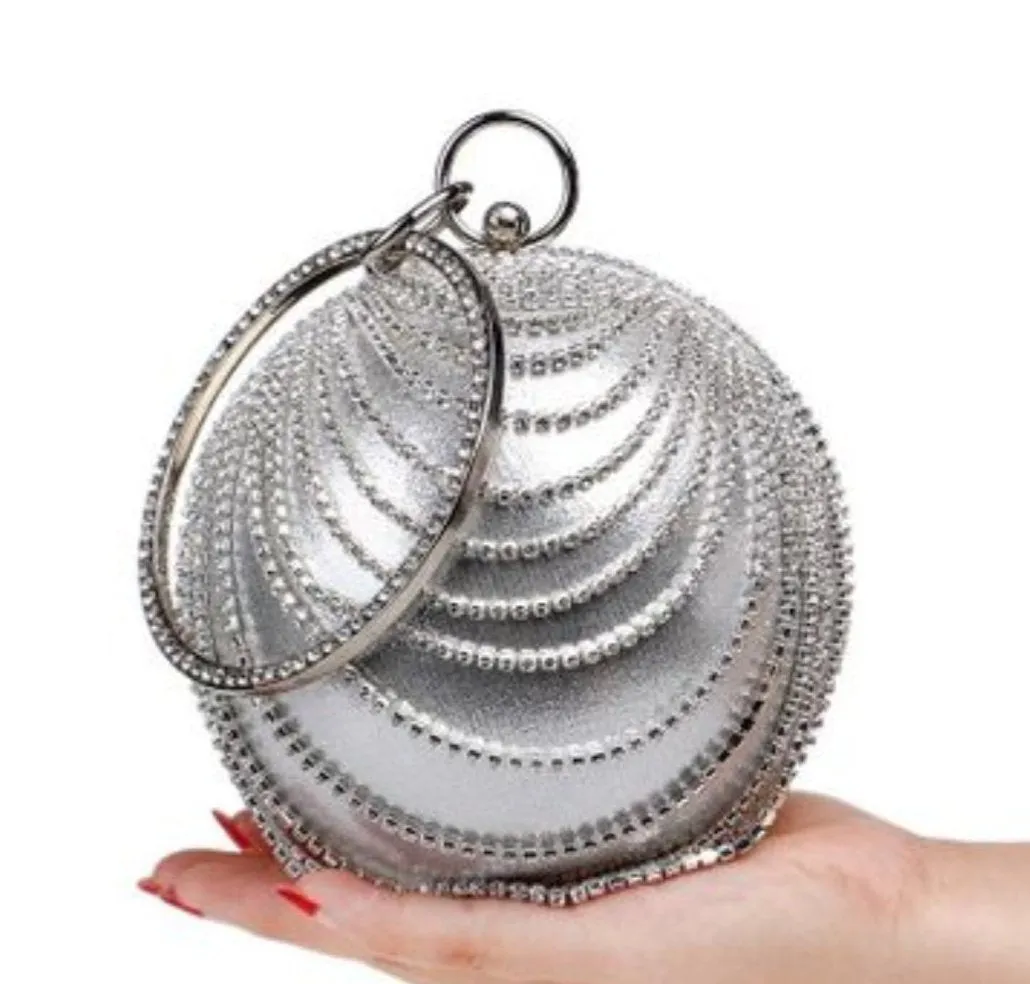 Circular evening bag