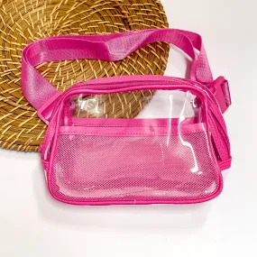 Clear Fanny Pack with a Fuchsia Outline